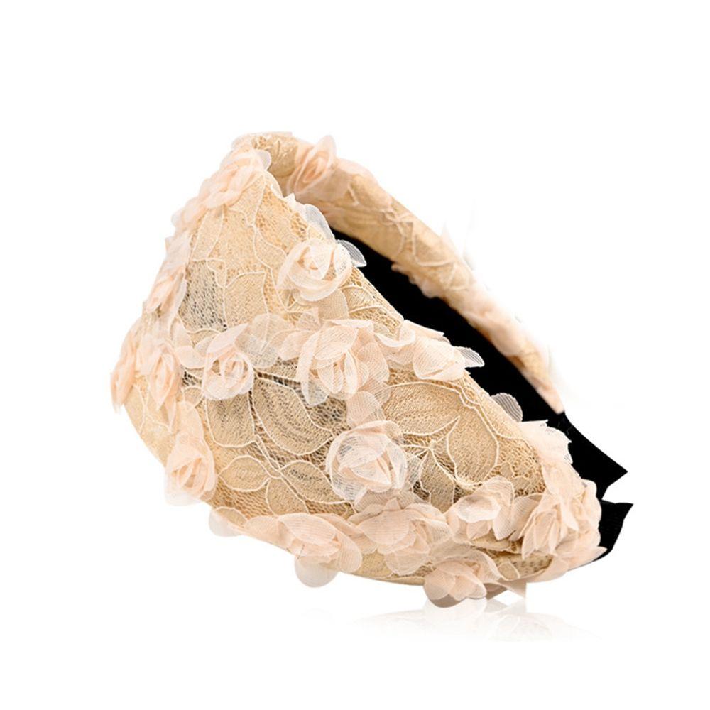 Wide Hair Hoop Mesh Spring With Gear Lace Headband Flower Headband Korean Hairbands Women Hair Hoop