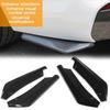 2pcs Universal Car Rear Bumper Lip Diffuser Splitter Spoiler Scratch Protector Black Carbon Fiber Rear Lip Wrap Angle Splitters