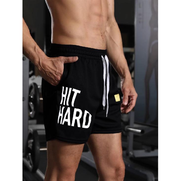 

Muscle Fitness Casual Shorts Coach Shorts Men S Summer Sports Shorts Running Training Speed Drying Boxing Squat Shorts S чорний