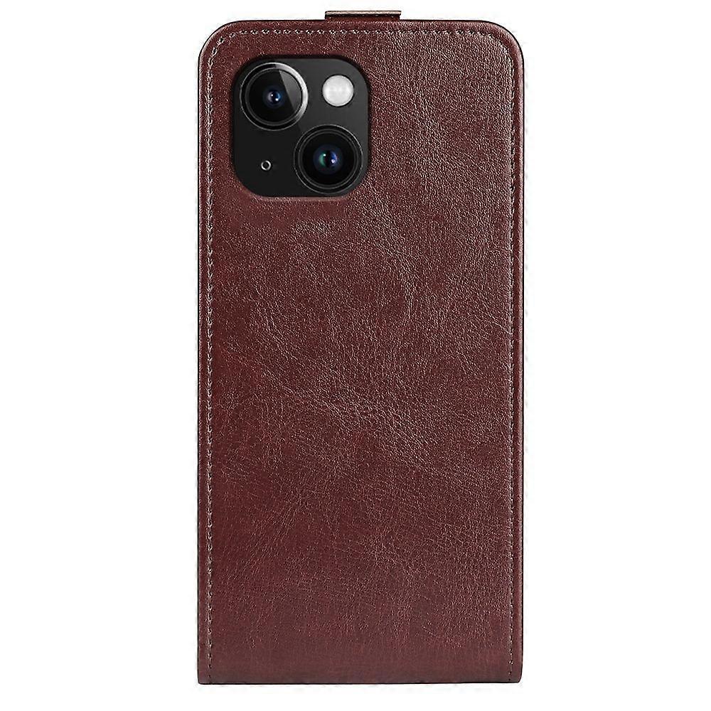 R64 Vertical Flip Leather Case For iPhone 15