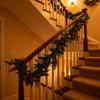 Elegant Plastic Christmas Berries Money Leaf Garlands Reusable Pine Vine Ornament Festival Indoor Decoration