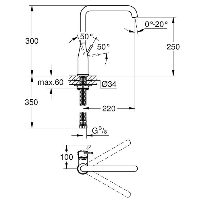 Grohe - Essence Mitigeur Monocommande D'évier, Supersteel (30269DC0)