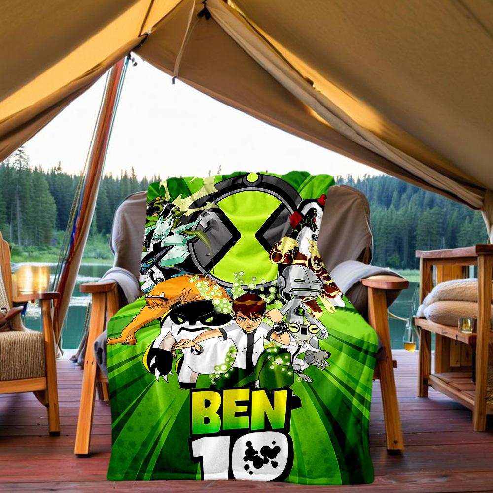 1pc Ben 10 Outdoor Blanket Lightweight Flannel, All-Season Use for Sofa, Bed, Travel, Camping, Living Room, Office, Couch089