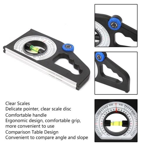 Inclinometer, Engineering Inclinometer with Dial Type, Architectural Slope Scale, Angle Meter, Gradient Meter, Universal Roof Pitch Tool, Slope Measur