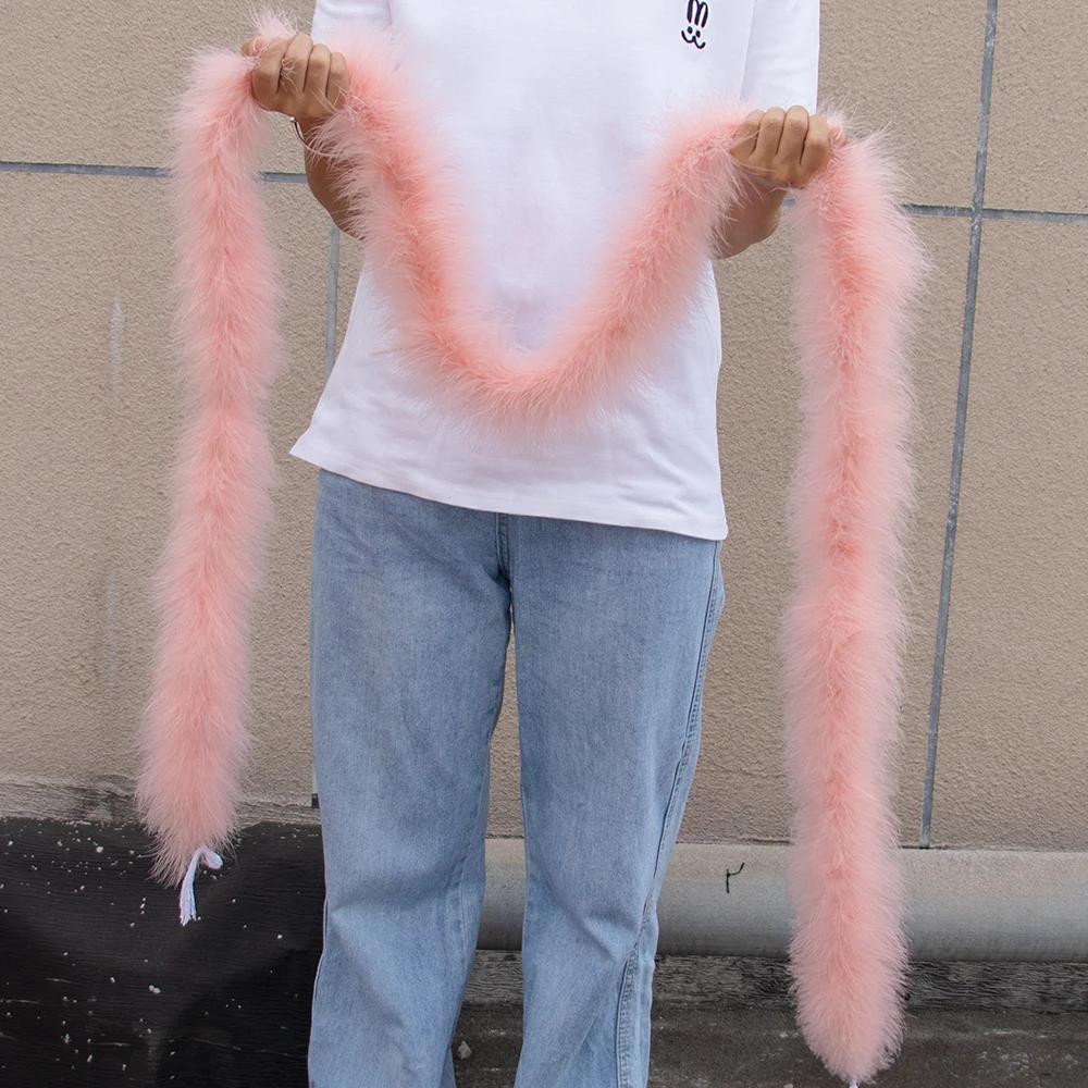 11g-50g Thick Turkey Feathers Boa 2Yards Hairy Fluffy Feather Scarf for Wedding Costumes Party Dresses Sewing Plumas Accessories