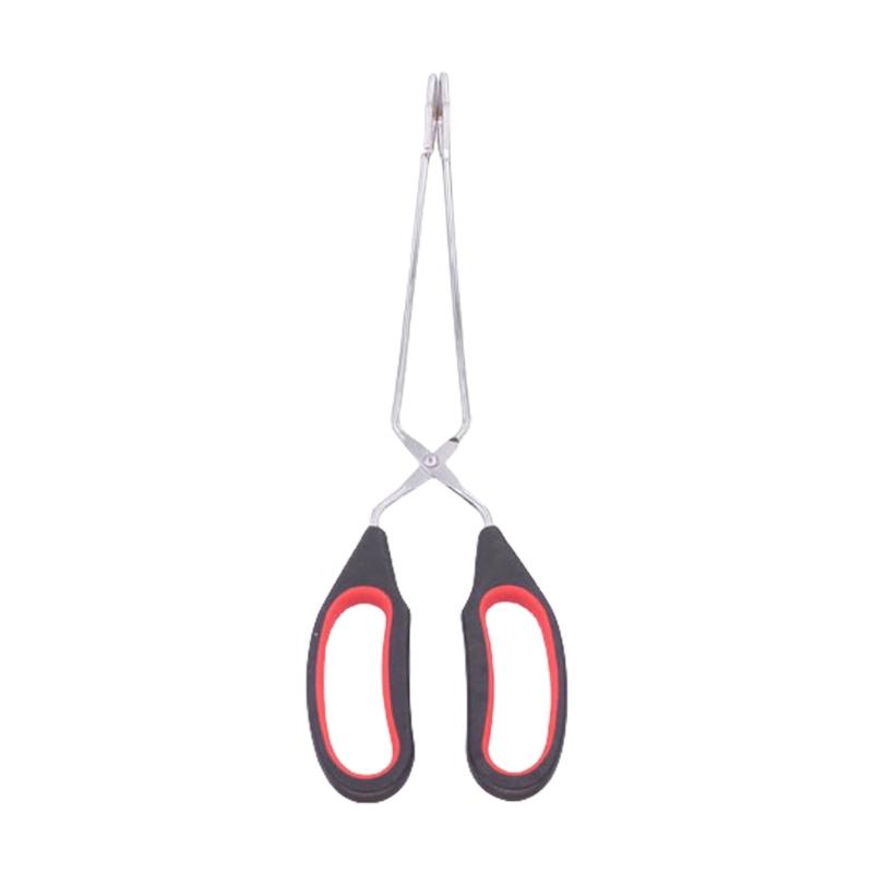 Large Size BBQ Charcoal Food Tong for Safe and Easy Grilling Barbecue Scissor Metal BBQ Baking Clip with Long Handle