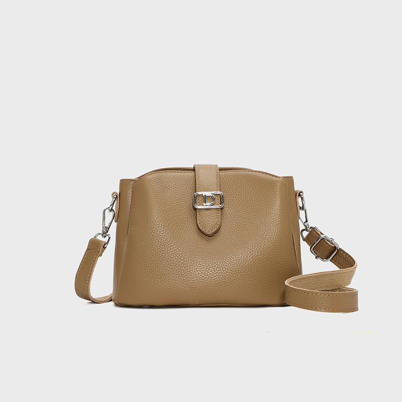 Dámská taška z pravé kůže Módní ležérní velkokapacitní kbelíková taška Hovězí kůže Taška přes rameno crossbody