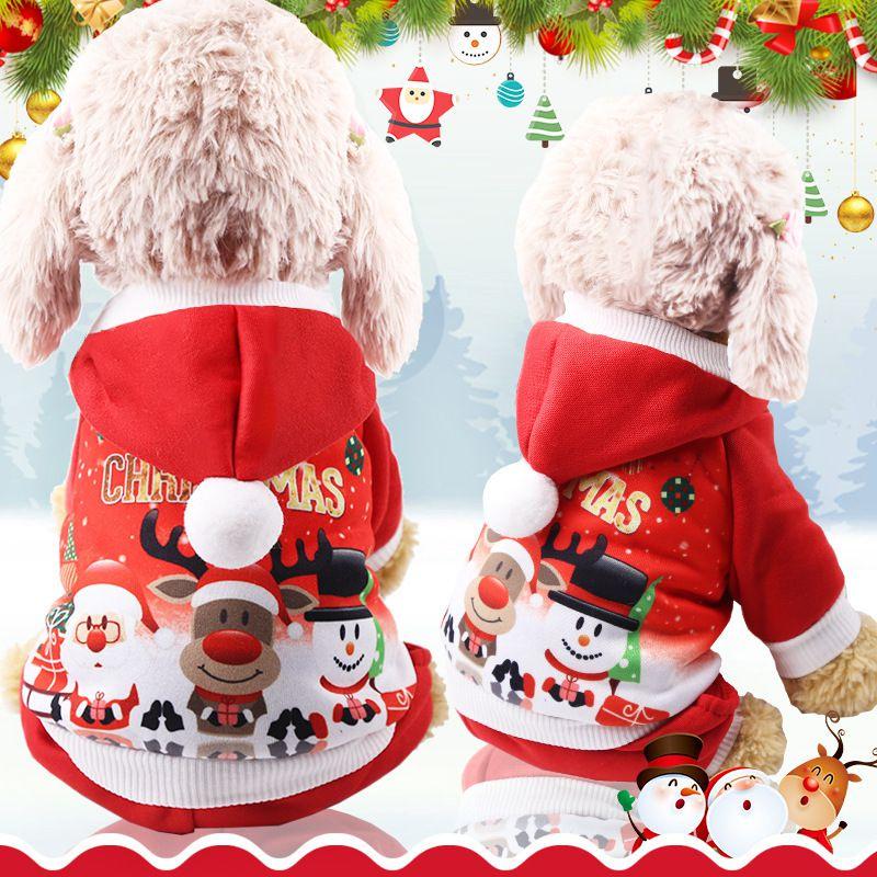 Hochwertige Haustier-Warmjacke Für Hunde Und Katzen In Festlichen Santa- Und Elchmustern