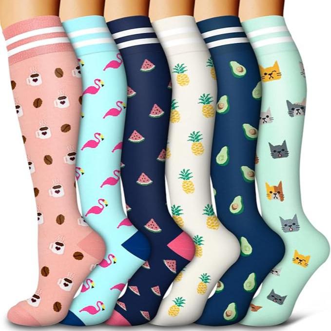 Unisex Cross-Border Compression Socks - Perfect for Sports, Running, Yoga; Knee-High, Calf-Length; Leg Slimming.