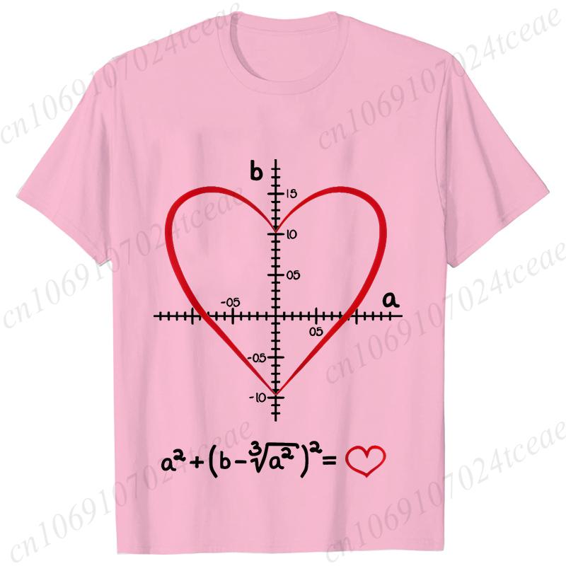 Men's T-Shirt Heart Equation Romantic Math Nerd Geek Love Gift Printed T-Shirt Summer Casual Tee T-Shirt for Men 2025 New Tops