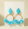 Accessories Bohemian blue tone flower earrings, geometric earrings earrings for women