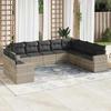 VidaXL Garden Lounge Set with Cushions 10 Pcs, Sofas with Adjustable Feet, Outdoor Furniture Set Patio Terrace, 3219162