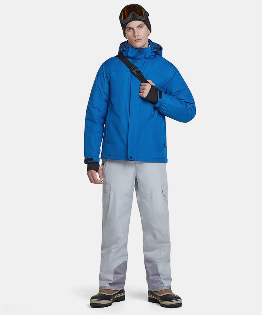 Tesla Men's Detachable Hooded Ski Jacket, Windproof, Waterproof, and Warm, Perfect for Snowboarding, Sports, and Activewear, YKJ60-JPBLU_XL