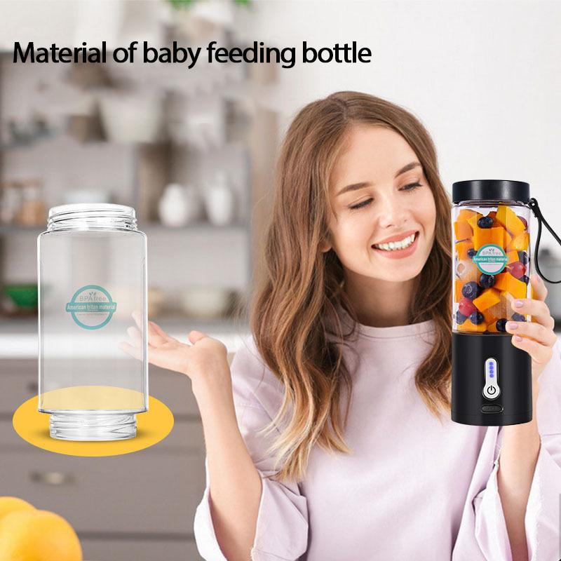 Licuadora eléctrica de 530 ml, mini licuadora USB para frutas, extractor de frutas, batidora multifunción