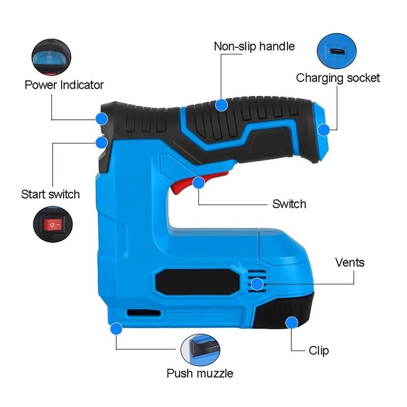 Wood Frame Multitool Nail Staple Gun Furniture DIY Tool 13*14.5CM Portable Electric Stapler Lithium-ion Cordless Nail Gun