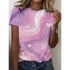 3D Printed T-shirt, Casual Round Neck, Short Sleeves, Spring and Summer Essential, Women's Clothing, Suitable for Daily Wear