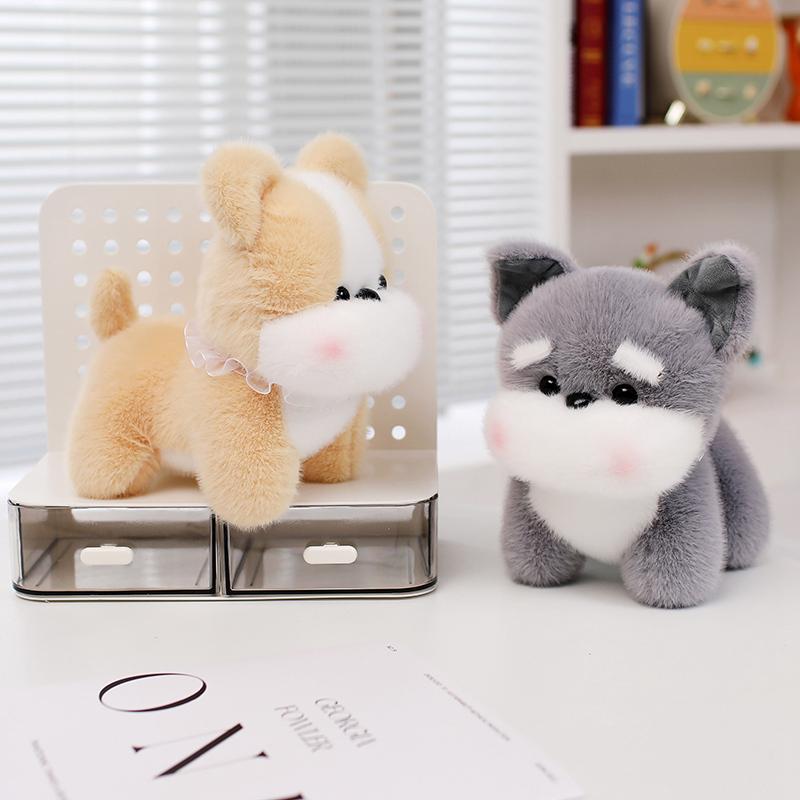 20cm/7.87in Pet Dog Plush Toy Schnauzer Corgi Bichon Plush Toys Soft Stuffed Animal Doll Soft Pillow Kid Pet Lover Birthday Gift