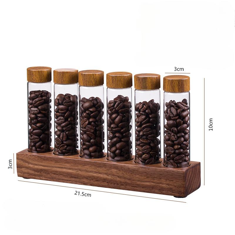 Coffee Bean Sorting Test Tube Glass Display Rack To Store Coffee Beans for Coffee Shop Space-Saving Display