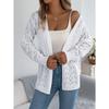 Early Autumn Casual Hollowed-out Lantern Long-sleeved Cardigan Sweater Mid-length Coat Women's Clothing