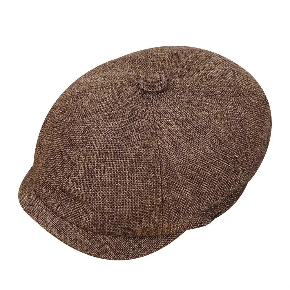 New Classic Hat for Men Caps Vintage Vintage Tweed Beret Hat Flat Peaked Cap Street Hats for Women Men