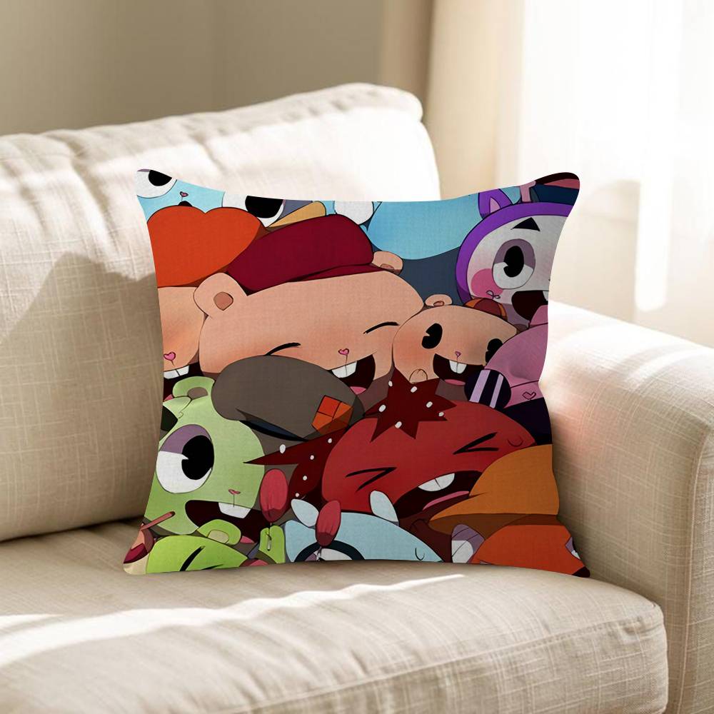 HHappy Tree Friends Pillow Gift Home Office Decoration Pillow Bedroom Sofa Car Cushion CoverPillow Case