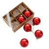 6pcs Crafts Glass Christmas Ball Set Creative Delicate Christmas Tree Pendant Painted Waterproof Hanging Ornament New Year