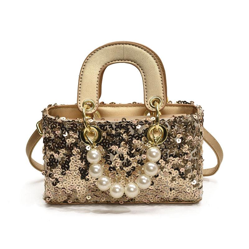 Korean Style Fashion Glitter Girls Shoulder  Sweet Pearl Crossbody  Mini