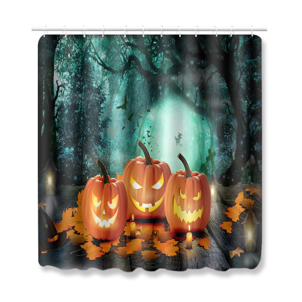Halloween Bathroom Four-Piece Combination Set Bedroom Non-Slip Carpet Floor Mat Door Mat