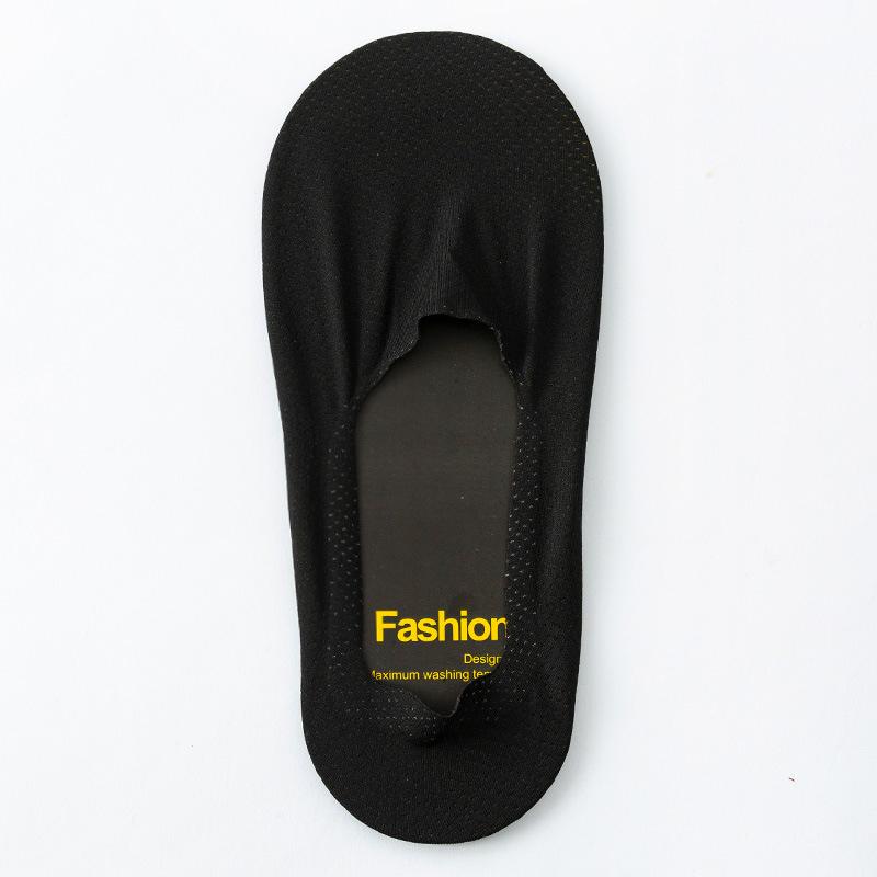 Summer Ultra-thin Breathable Sock Slippers Solid Color Ice Silk Low Cut Boat Socks Silicone Anti-slip Invisible No Show Socks