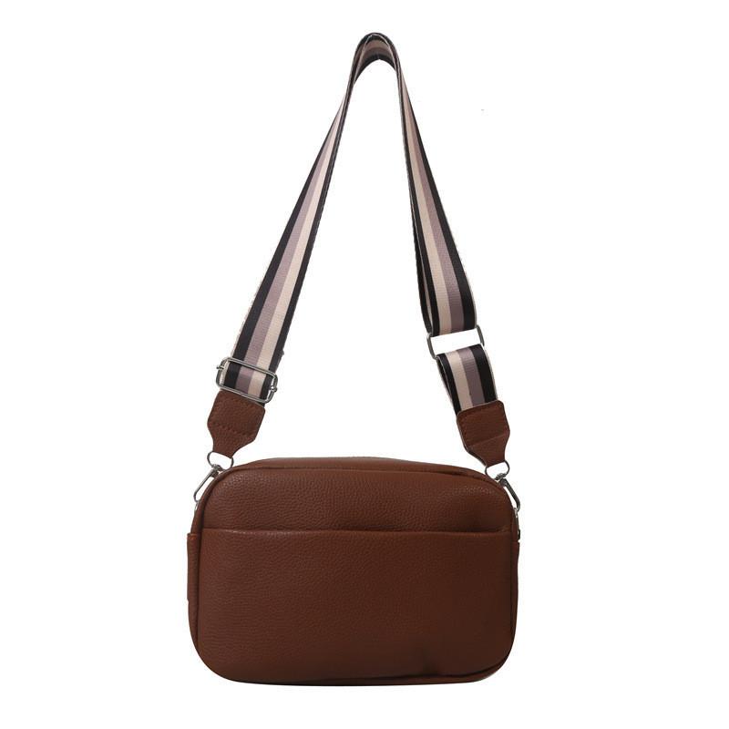 Stylische Street Trend PU Crossbody Tasche Damen 2023 Mode Breiter Riemen Umhängetasche