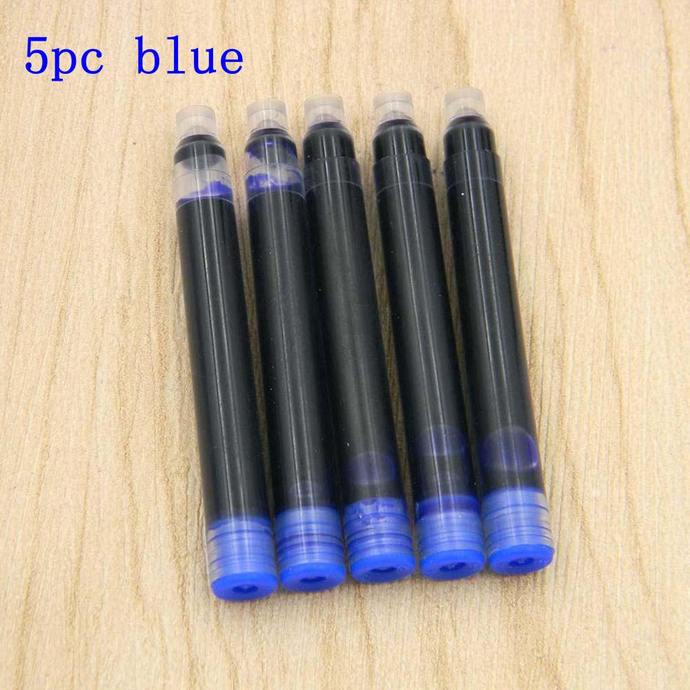 1pc Red sandalwood Fountain Pen wood Wenge Gun Grey Stationery Office School Supplies ink pens 5PC BLUE