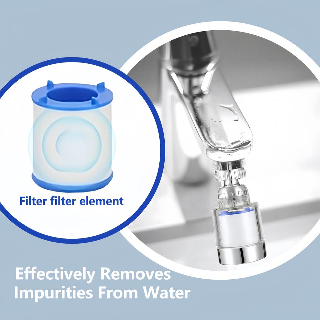 360 Rotating Water Purifier Filter Tap Universal For Kitchen Bathroom Shower Household Filter PP Cotton Filtered Showers Head