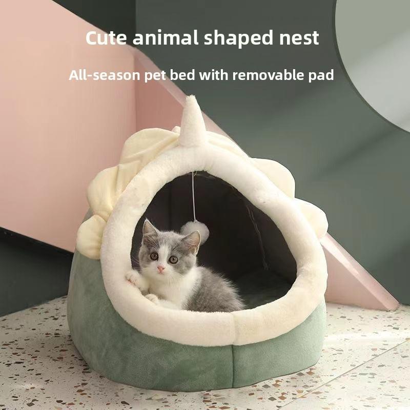 English Short Hair Cat Bed With Warm Pp Cotton For All Season Comfort