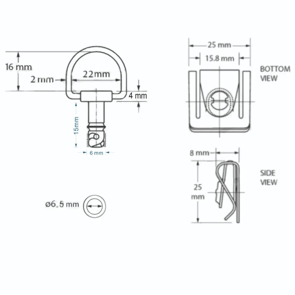 Motorcycle parts Black Quick Release Dzus Style Motorcycle 1/4 Turn Fairing Fastener 19mm Pins