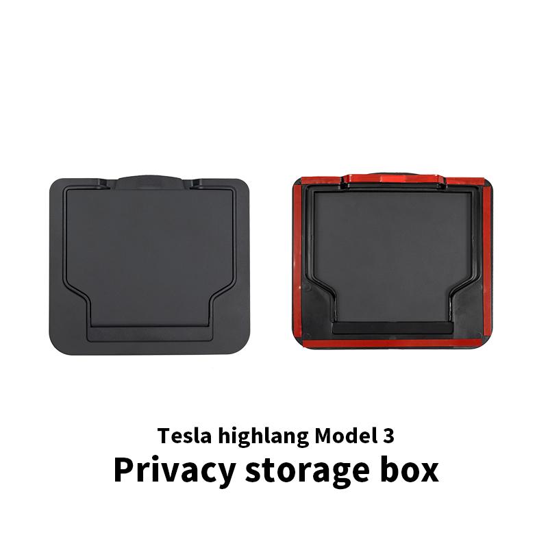 

For New Tesla Model 3 Highland 2024 Hidden Storage Box Magnetic Suction Press Armrest Box Privacy Storage Interior Accessories