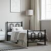 Metal Bed Frame with Headboard and Footboard Black 75 X 190 Cm