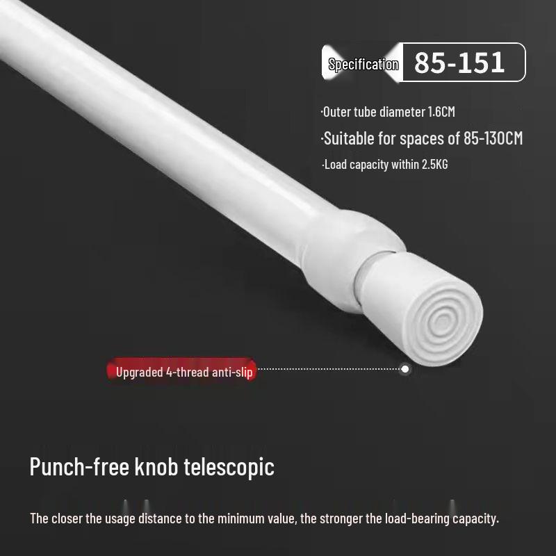 Adjustable Telescopic Rod for Shower, Curtains, Wardrobe, Balcony, or Kitchen Shelves
