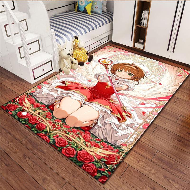 Anime Characters Sakura Kinomoto Carpet Carpet Office Decorative Carpet For Living Room Bedroom Door Mat Floor Rug Computer Chair Area Rug