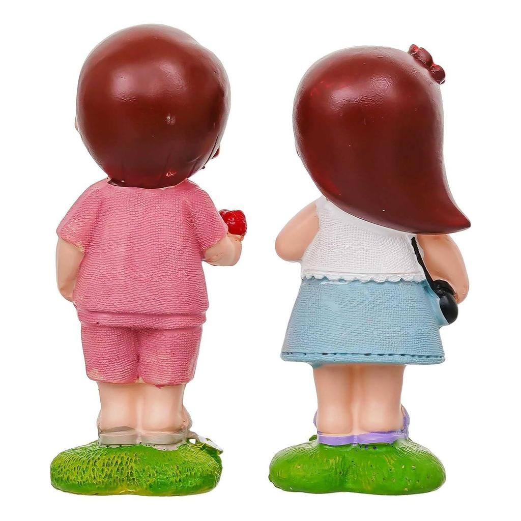 Boy Giving Rose To Girl Cute Couple Showpiece | Valentine Gift for Girlfriend Boyfriend Husband Wife Special Love Her Him