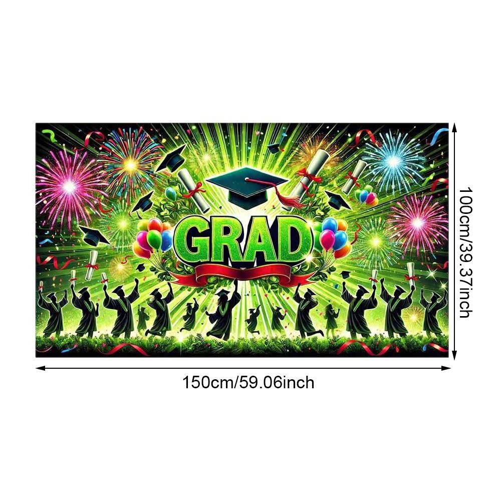 Runtowo 100x150cm Graduation Backdrop ,Bachelor s Cap Grad Background Decoration ,Graduation Party Decor