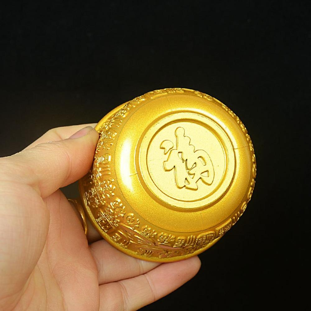 6pcs Versatile Alloy Tea Cup Auspicious Fu Embossed Gold/Silver Wine Cup Mini Offering Water Bowl Living Room
