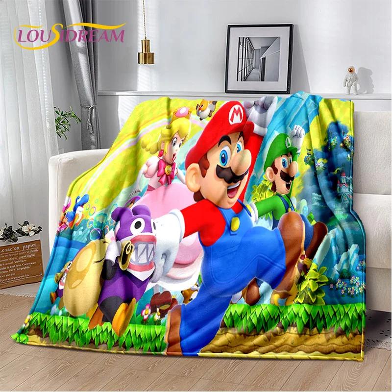 3D Retro M-Mario Cartoon Game Soft Plush Blanket,Flannel Blanket Throw Blanket for Living Room Bedroom Bed Sofa Picnic Kids Gift