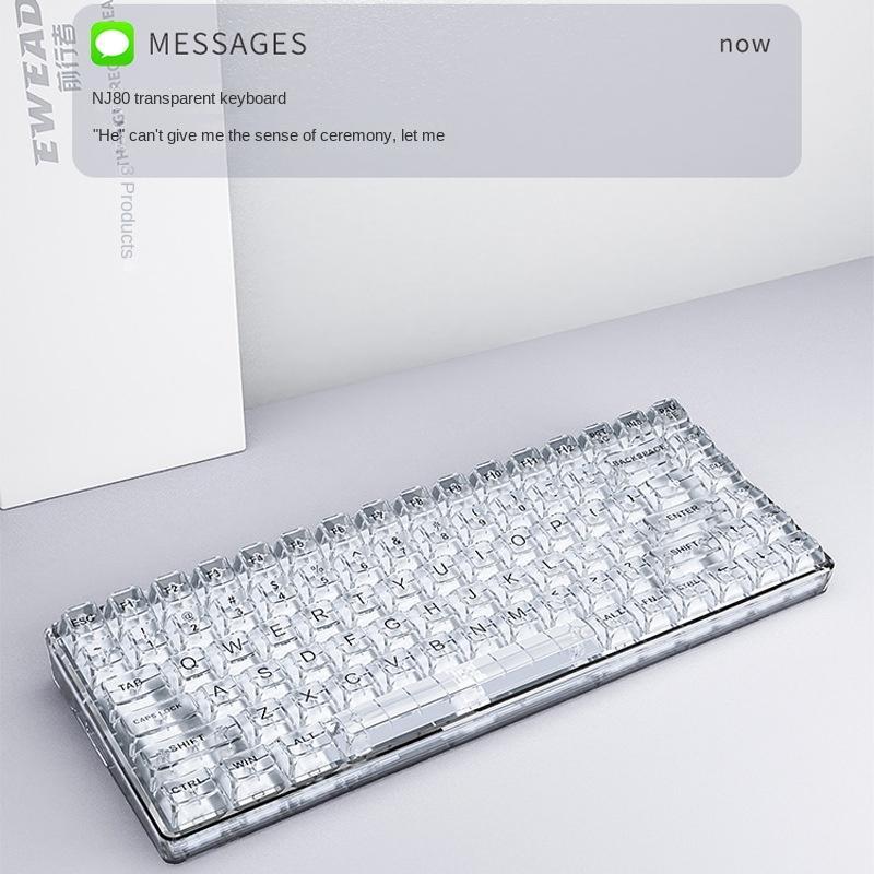 Transform Your Gaming with NJ80 Transparent Wireless Mechanical Gaming Keyboard