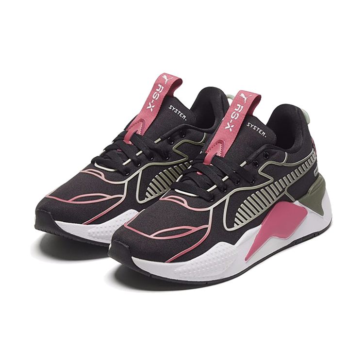 Puma Rs-X Fabric Tpu Fade Sports Trend Shock Absorption Durable Low-Top Lifestyle Shoes Women sneaker Black Pink White 374114-01