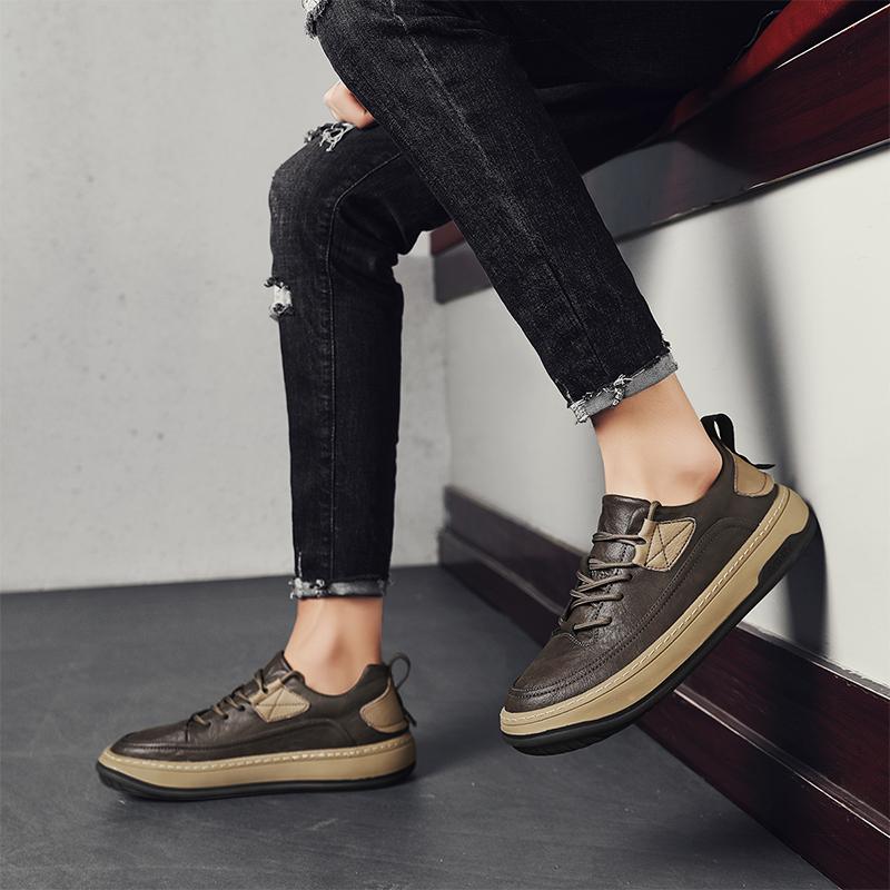 Men Casual Shoes Classic Leather Fashion all-match Men Wear-Resistant Sneakers For Men Walking Shoes New Comfort Flat Shoes Male