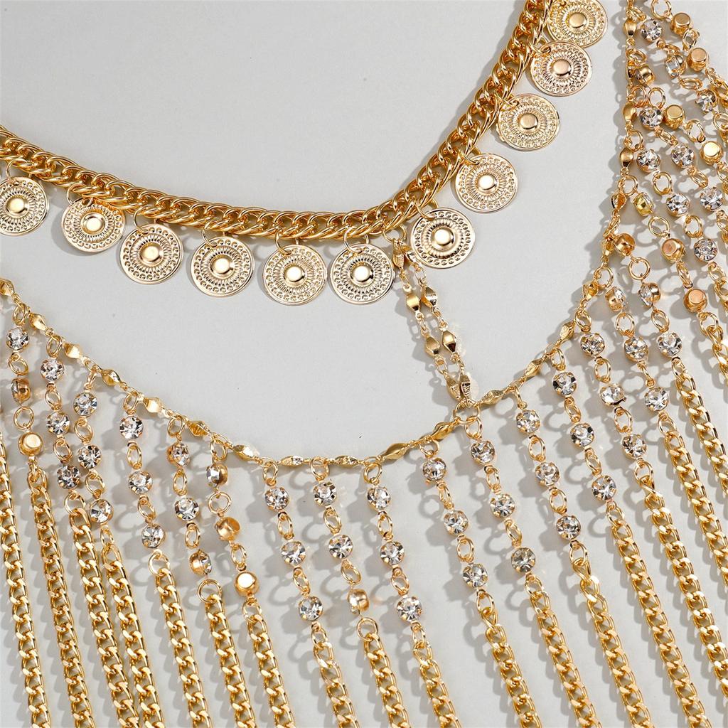 Beautiful Golden Coated Metal Fringe Head Chain Adjustable Hair Ornament For Formal Gatherings And Fashion Styling