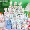 50Pcs Plastic Rabbit Ear Candy Bags Cartoon Multistyle Rabbit Long Ear Bags Animal Pattern Cute Cookie Packaging Bags Biscuits