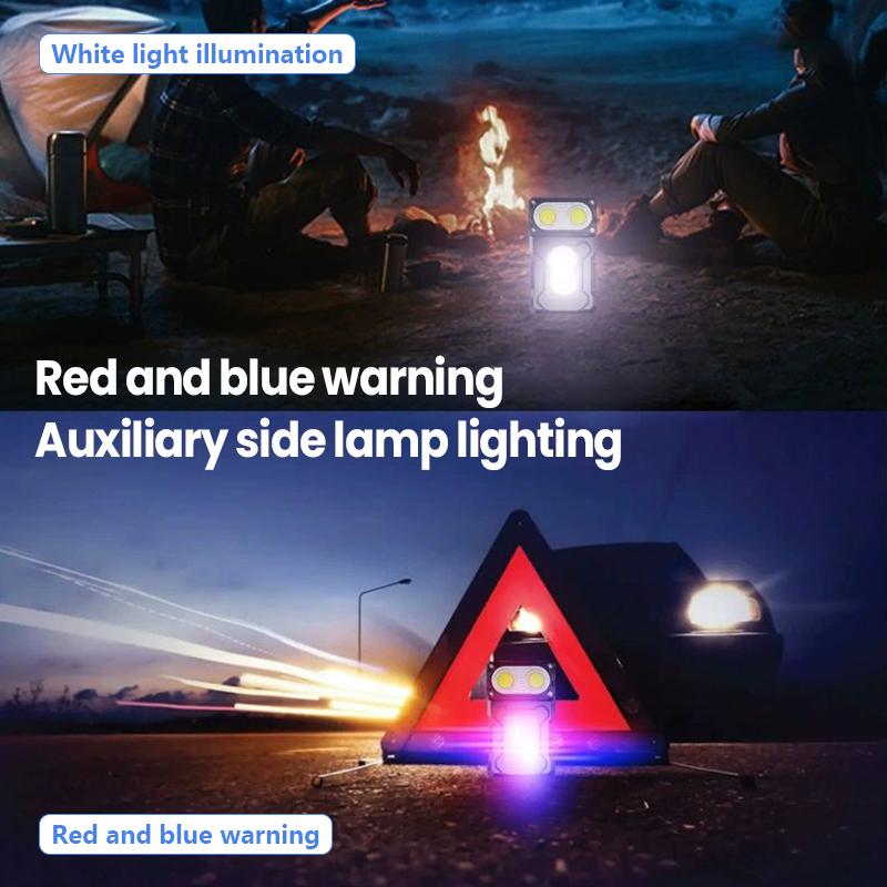 COB Flashlight with Magnet USB Rechargeable LED Work Light 7-Mode Hands-Free LED Lamp for Emergency Repair Cycling Camping