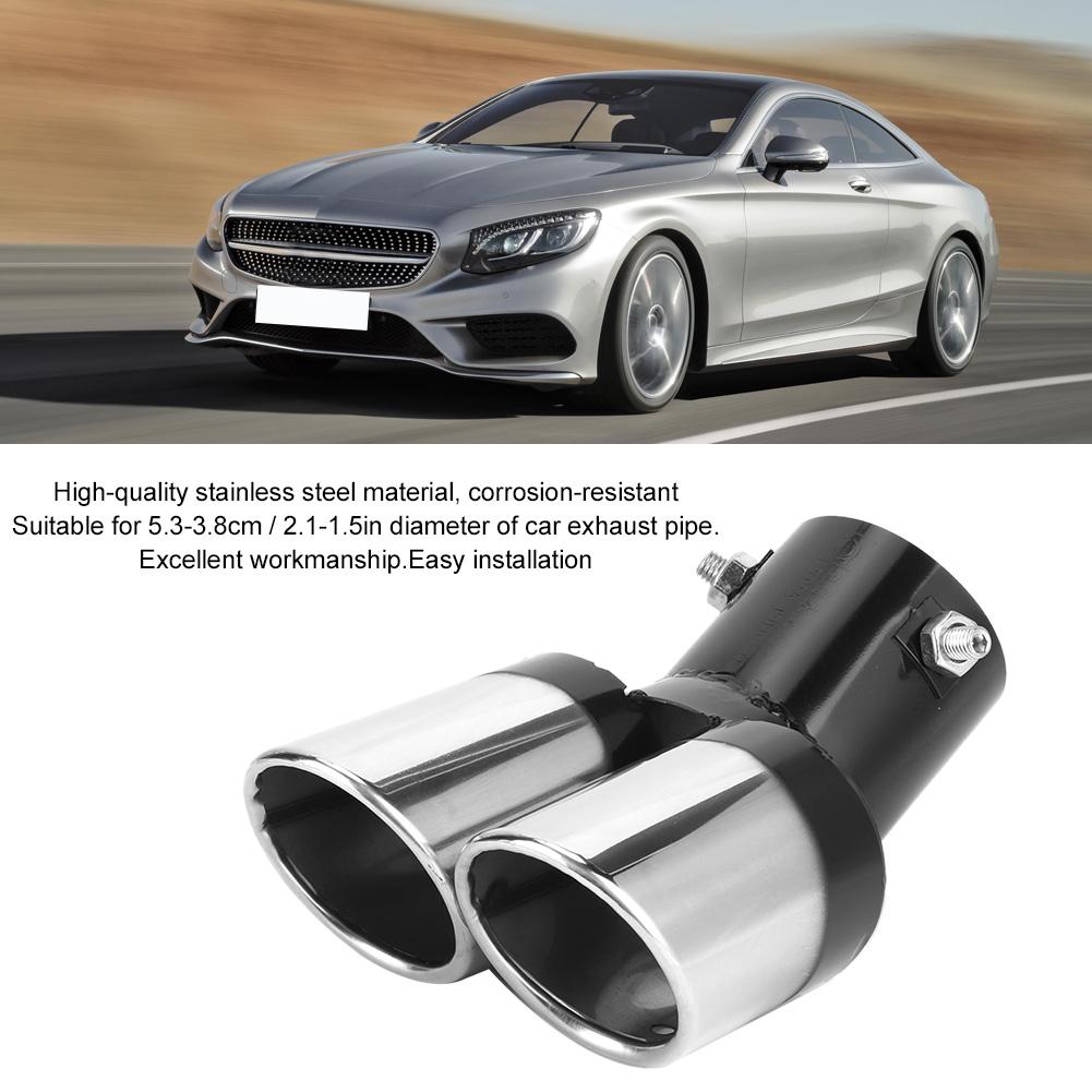 63mm 2.5in Stainless Steel Car Dual Exhaust Tip Tail Pipe Car Accessory