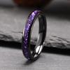 8mm/4mm Amethyst Tungsten Carbide Ring, Mens Womens Engagement Wedding Rings, Perfect for Anyone Jewelry Gift